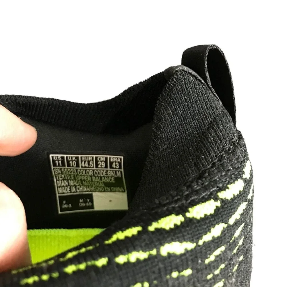 Skechers Running Shoes Mens 11 Black Lime GOrun Max Road 4 Hyper 55223 BKLM Knit